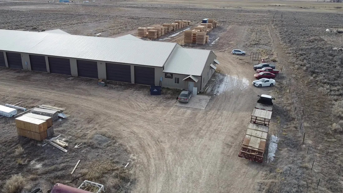 Aerial view of Maple Canyon Builders facility in Chester, Utah